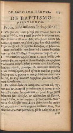 De Baptismo Parvulorum.