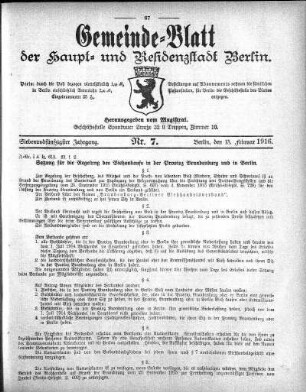 1916,7: Nr. 7, 13. Februar 1916