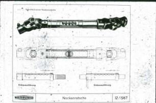 Schemazeichnung: Antriebs- und Anbausystem, Gelenkwelle, Bauart