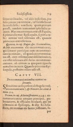 Capvt VII. De excommunicationibus nemini reseruatis.