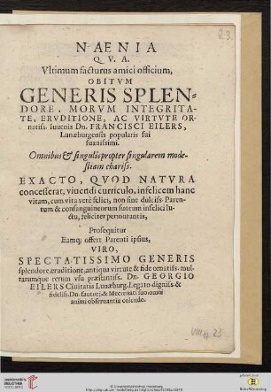 Naenia Q.V.A. Vltimum facturus amici officium [...]