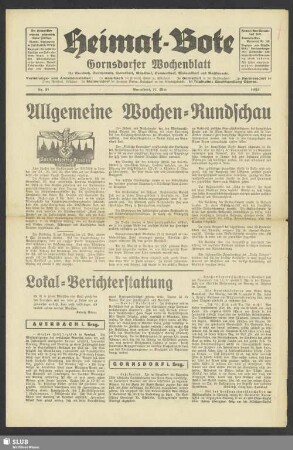 Heimat-Bote : Wochenblatt und Anzeiger für Auerbach, Dorfchemnitz, Gornsdorf, Günsdorf, Hormersdorf, Meinersdorf und Nachbarorte