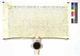Bestätigung des Johann Philipp Heinrich von Erthal als Dekan des Ritterstifts Comburg