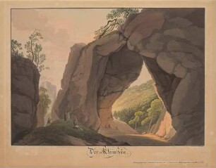 Die Kleinsteinhöhle an der Einmündung des Goldbaches in den Saupsdorfer Bach in der Sächsischen Schweiz