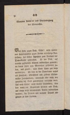 30-86, Maecens Antwort und Vertheidigung der Monarchie