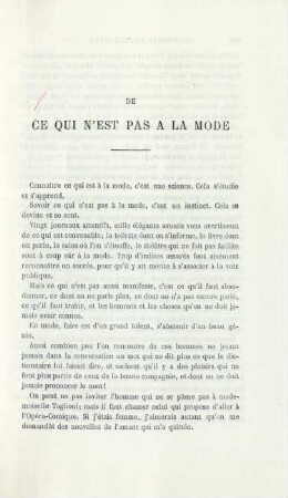 De ce qui n'est pas à la mode