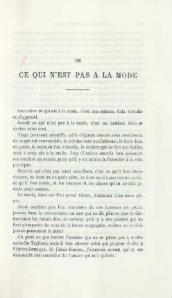 De ce qui n'est pas à la mode