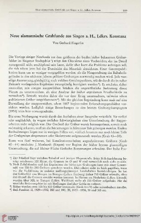 Neue alamannische Grabfunde aus Singen a. H., Ldkrs. Konstanz
