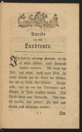 Anrede an die Landleute