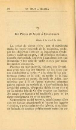 IX. De Punta des Gales á Singapoore