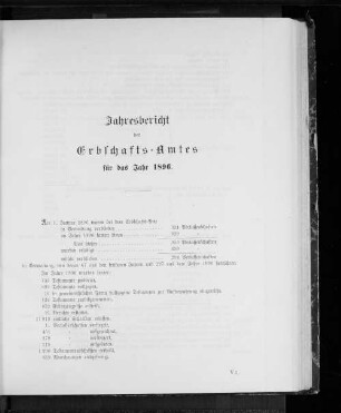 Jahresbericht des Erbschafts-Amts für das Jahr 1896.