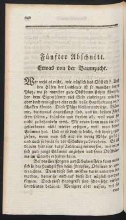 Fünfter Abschnitt. Etwas von der Baumzucht.