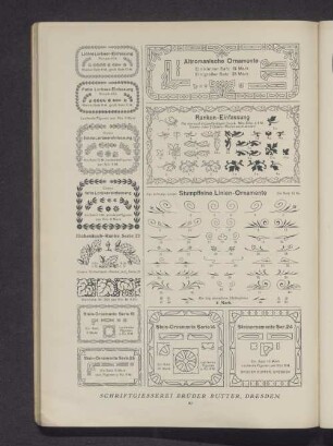 Verschiedene Einfassungen und Ornamente