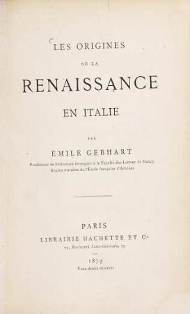 Les origines de la Renaissance en Italie