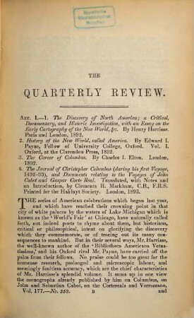 The quarterly review. 177 = No. 353 - 354. 1893