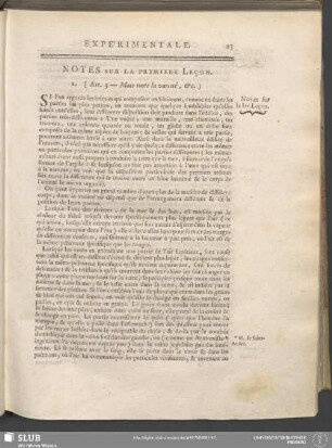 Notes Sur La Premiere Leçon
