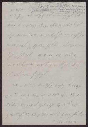 Stenographischer Entwurf eines Schreibens an Karl Scheffler (Brief)