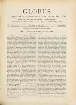Globus : illustrierte Zeitschrift für Länder- und Völkerkunde. 69. 1896