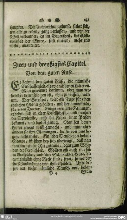 Zwey und dreyßigstes Capitel. Von dem guten Rufe