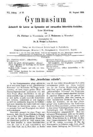 Das "beneficium caloris"