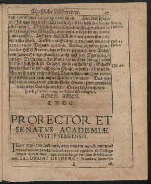 Prorector Et Senatus Academiae Wittebergensis.