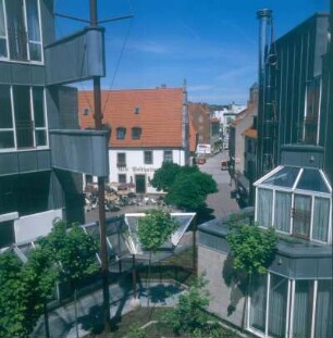 Osnabrück. Nikolai-Zentrum. Bauteile des "Westkopfes", dahinter die alte Posthalterei
