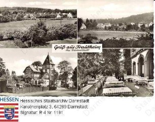 Trautheim, Panorama und Einzelansichten / Teilansicht, Gaststätte Trautheim (Besitzer: Robert Gerhard): Außenansicht und Biergarten