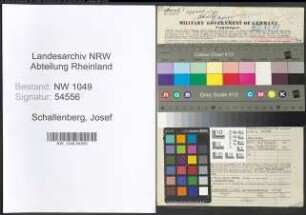 Entnazifizierung Josef Schallenberg , geb. 17.01.1907 (Angestellter)