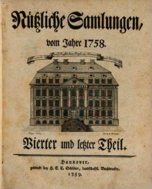 Nützliche Samlungen : vom Jahre .... 1758 = Th. 4 (1759)