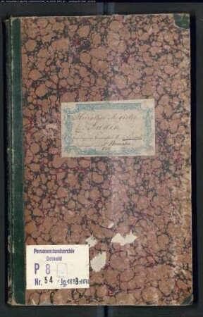 Zivilstandsregister der Juden der Kreisgerichtskommission II Bocholt mit den Orten: Anholt, Dingden, Werth (ab 1860 nur Anholt) (H 1853-1872) (Gemeinde: Bocholt)