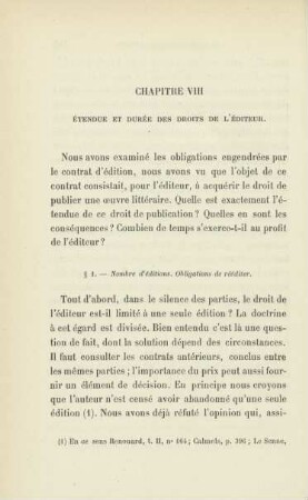 Chapitre VIII. Étendue et durée des droits de l'éditeur