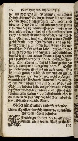 [VIII.] Gebet für Krancke und Sterbende.