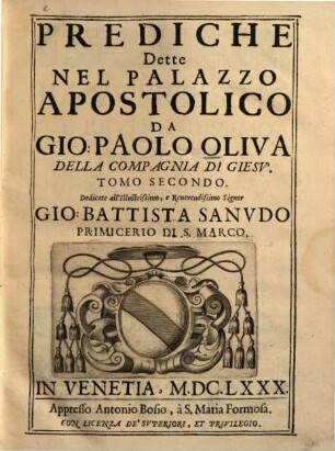 Prediche dette nel Palazzo Apostolico ..., 2