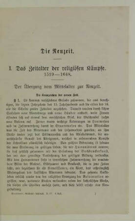 I. Das Zeitalter der religiösen Kämpfe. 1519-1648