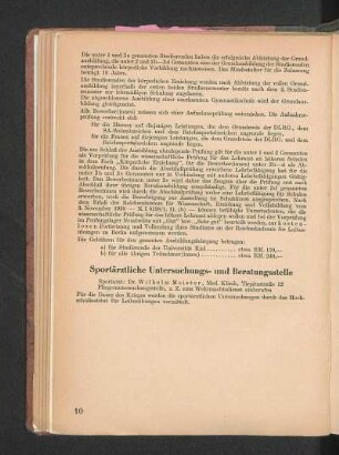 Sportärztliche Untersuchungs- und Beratungsstelle