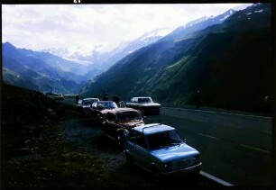 Hochgurgel: Parkplatz, Autos, Publikum und Ziegen auf der Angerer Alm