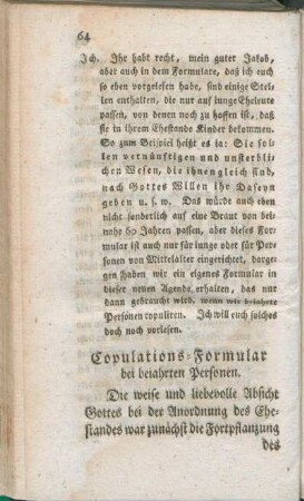 Copulations=Formular bei beiahrten Personen.