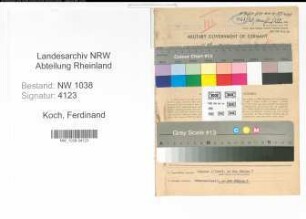 Entnazifizierung Ferdinand Koch , geb. 02.01.1903 (Beamter)