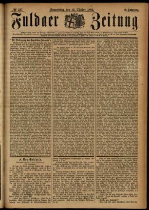 Ausgabe vom Donnerstag, den 15. Oktober 1891.