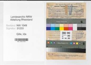 Entnazifizierung Ida Gille , geb. 16.12.1910 (Musikerin)