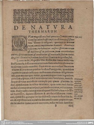 De natura thermarum.