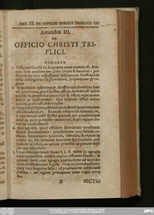Articulus III. De Officio Christi Triplici.