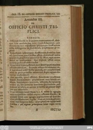 Articulus III. De Officio Christi Triplici.