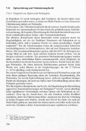 7.11.1 Vergleich von Opfern und Nichtopfern