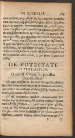 De Potestate Ecclesiastica.