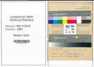 Entnazifizierung Erich Becker , geb. 25.09.1906 (Musiker)