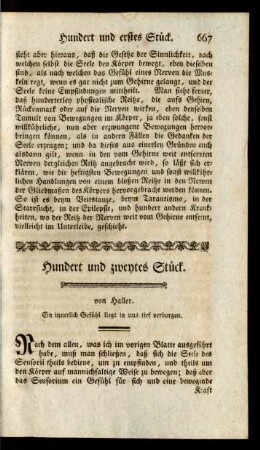 Hundert und zweytes Stück