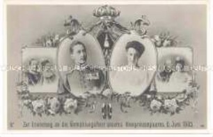 Postkarte zur Hochzeit von Kronprinz Wilhelm von Preußen mit Cecilie