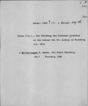 Alter Realkatalog (1501-1952), Teil Bayern, 124,9. Biographien, alphabetisch: Co-Cz - BSB Cbm Cat. 805(1 b 124,9