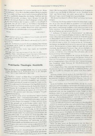 Praktische Theologie: Homiletik